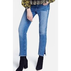 Women's Frame Jeans Le Boyfriend Size 29‎ Zipper Detail EUC Distressed